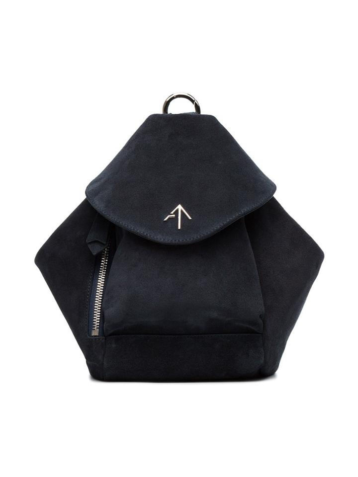 Manu Atelier Navy Blue Fernweh Mini Suede Backpack