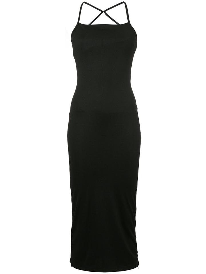 Christopher Esber Crossover Spaghetti Strap Fitted Dress - Black