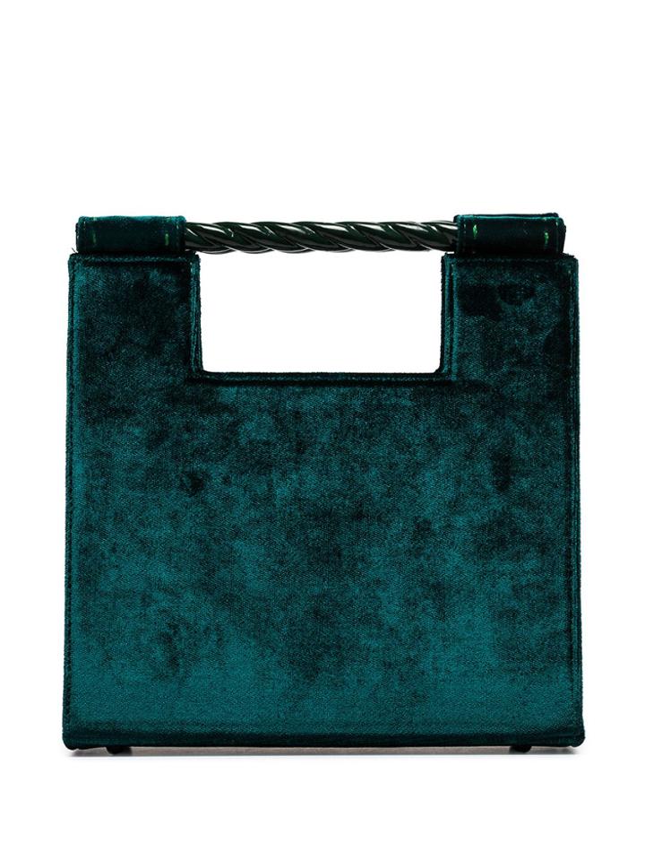Mehry Mu Blue Unicorn Velvet Tote Bag - Green