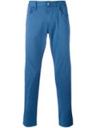 Armani Jeans Plain Chinos, Men's, Size: 36, Blue, Cotton/spandex/elastane