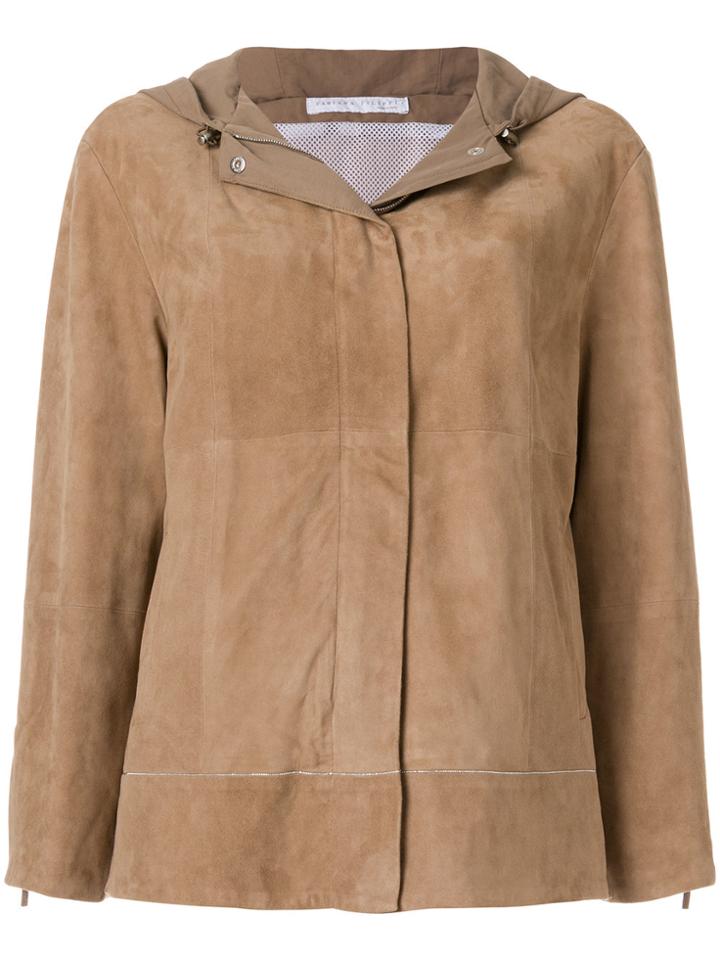 Fabiana Filippi Hooded Long Sleeved Jacket - Nude & Neutrals