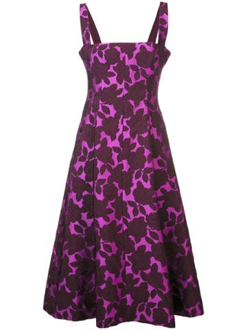 Lela Rose Textured Rose Midi Dress - Pink & Purple