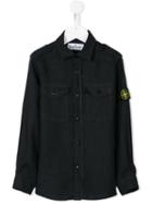 Stone Island Kids Chest Pockets Shirt, Boy's, Size: 12 Yrs, Blue