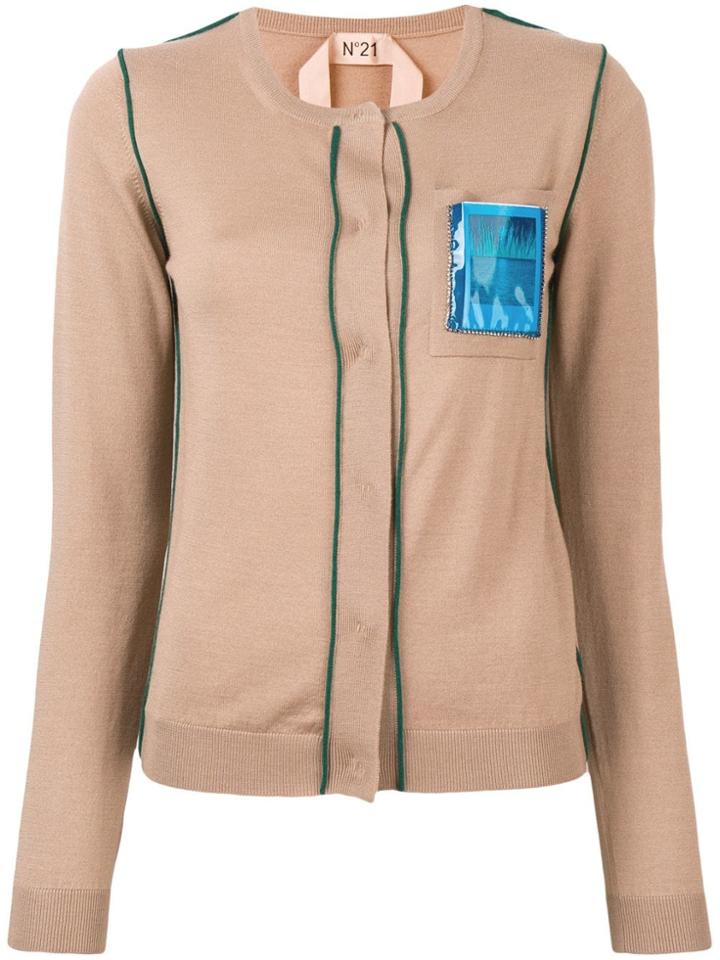 No21 Post Card Knitted Cardigan - Brown