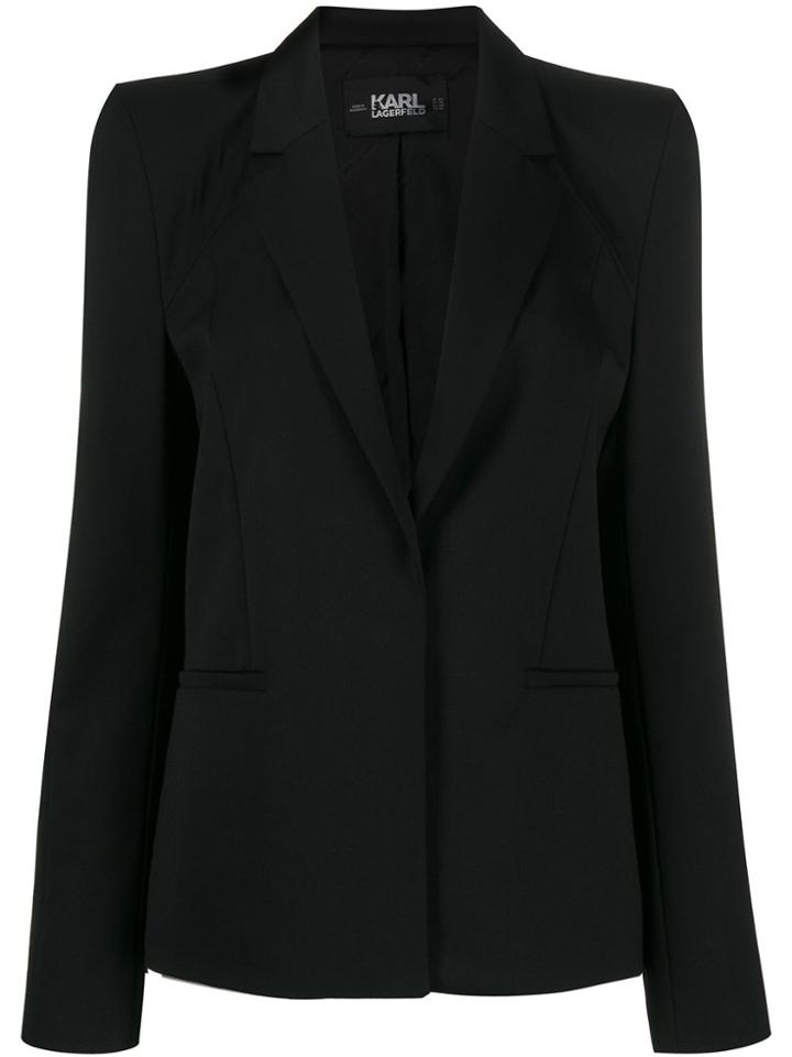Karl Lagerfeld Karl X Carine Power Shoulder Blazer - Black