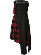 Unravel Project Deconstructed Half Tartan Dress - Red