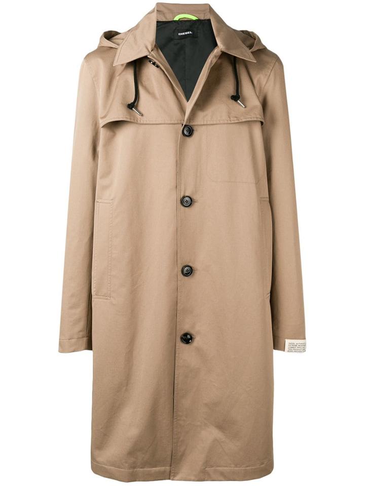 Diesel J-haruo Trench Parka Coat - Neutrals