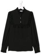 Dondup Kids Frill-trim Fitted Blouse - Black