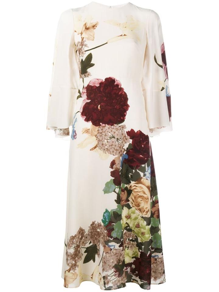 Valentino Floral Cape Back Dress