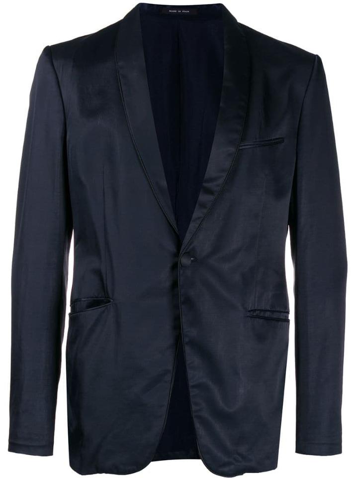 Giorgio Armani Pre-owned 2008 Shawl Lapel Glossy Effect Blazer - Blue