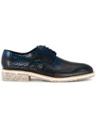 Diego Vanassibara Perforated Derby Shoes - Blue