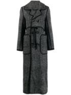 Dsquared2 Glen Check Double Breasted Coat - Black