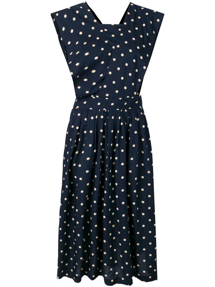 Comme Des Garçons Vintage Polka Dot Midi Dress - Blue