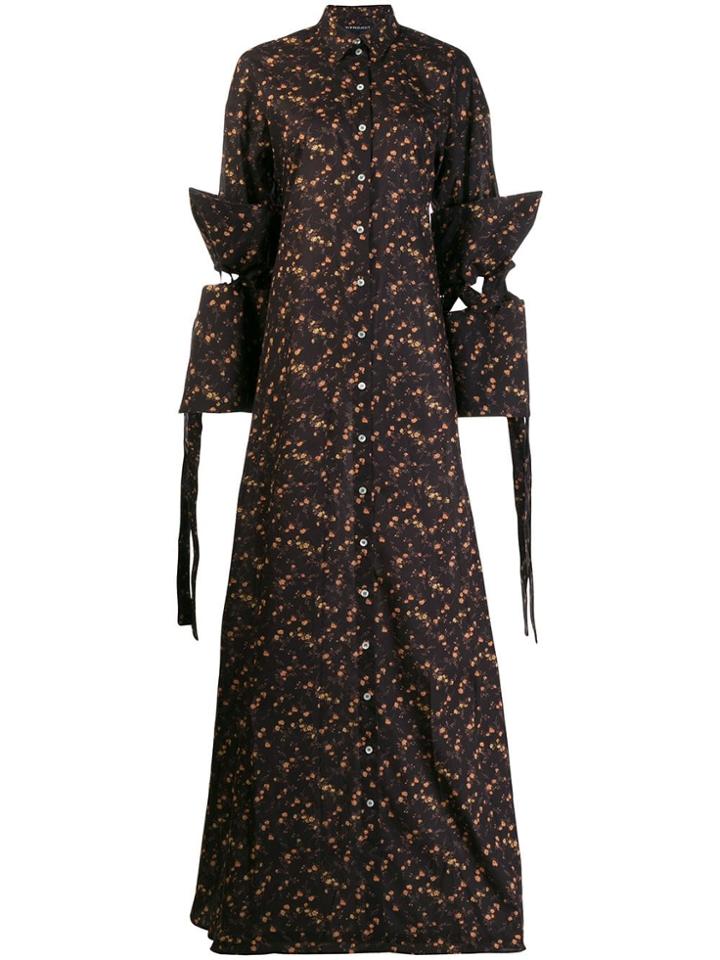 Y/project Floral Print Shirt Dress - Brown