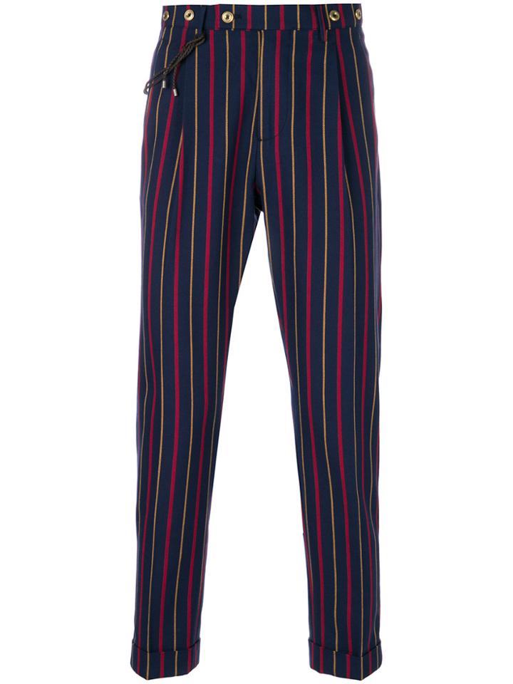 Berwich Barber Stripe Strousers - Blue