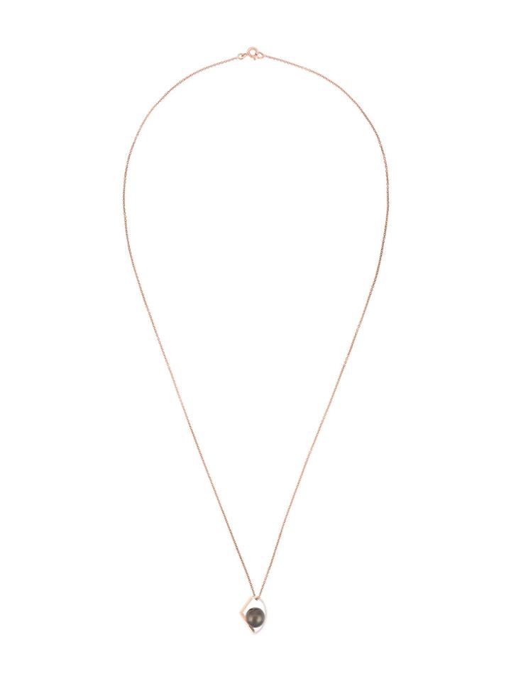 Kova Geometric Pearl Pendant Necklace - Metallic