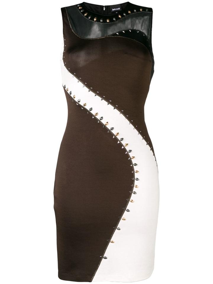 Just Cavalli Stud-embellished Dress - Brown