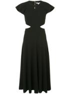 Derek Lam 10 Crosby Short Sleeve Ruffle Midi Dress - Black