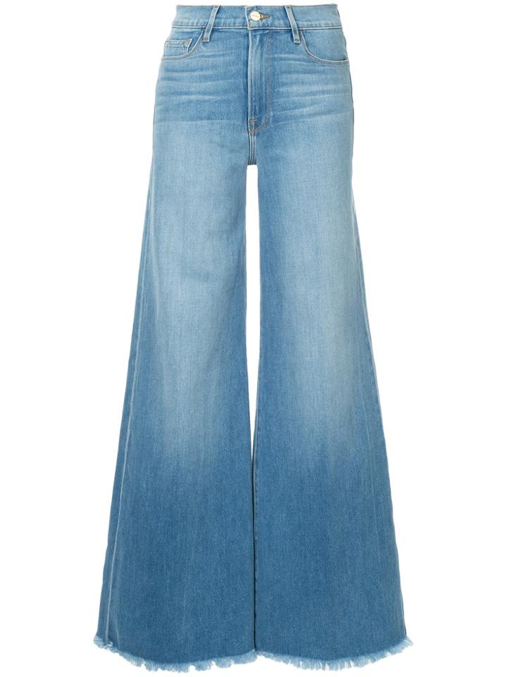 Frame Denim Le Palazzo Raw Edge Jeans - Blue