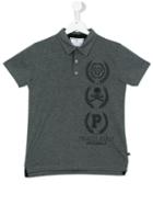 Philipp Plein Kids - Teen Printed Polo Shirt - Kids - Cotton - 14 Yrs, Grey