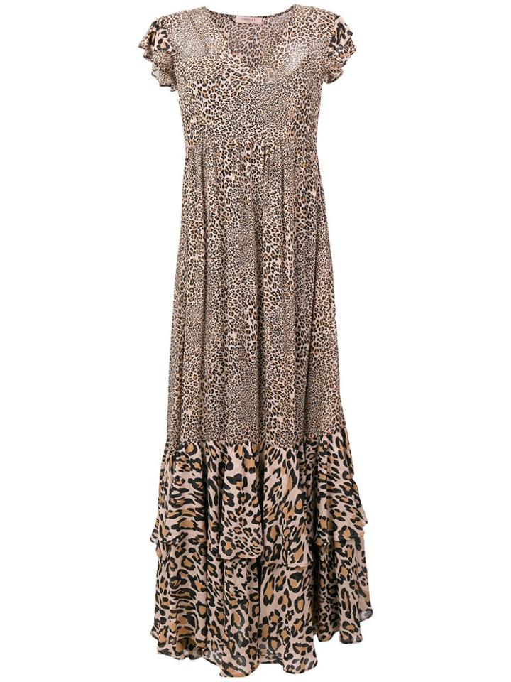 Twin-set Leopard Maxi Dress - Brown