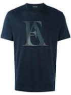 Emporio Armani Logo Print T-shirt, Men's, Size: Large, Blue, Cotton