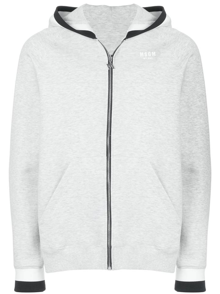Msgm Zip-up Hoodie - Grey