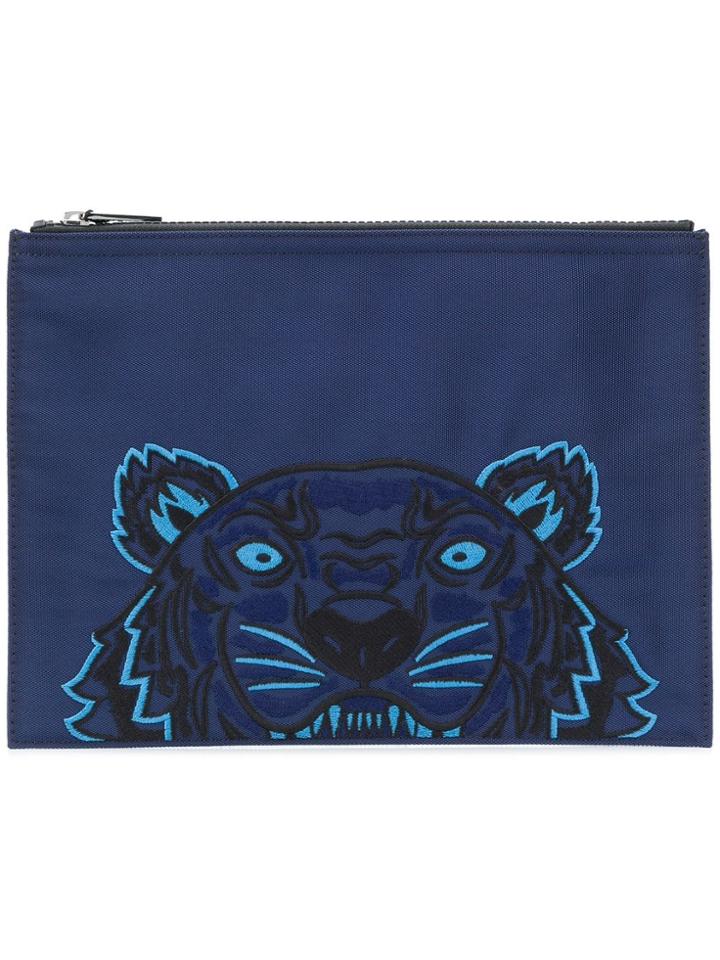 Kenzo Tiger Motif Clutch - Blue