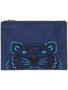 Kenzo Tiger Motif Clutch - Blue
