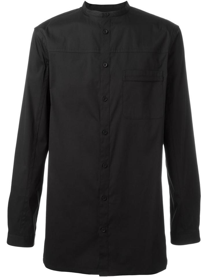 Helmut Lang Band Collar Shirt, Men's, Size: Xl, Black, Cotton/polyamide/spandex/elastane