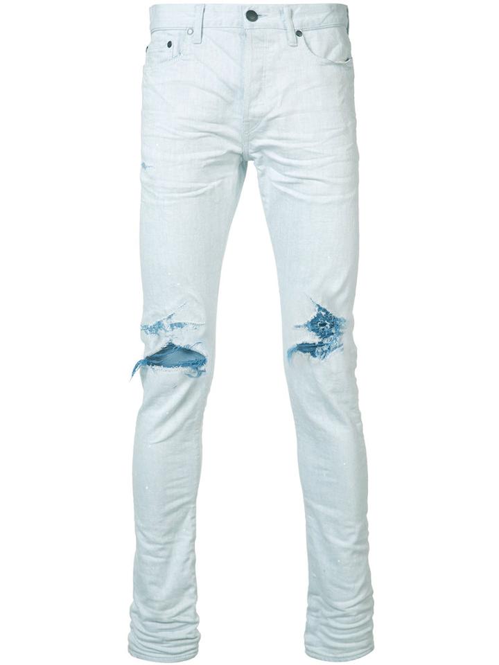 John Elliott - Distressed Skinny Jeans - Men - Cotton/polyurethane - 30, Blue, Cotton/polyurethane