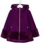 Herno Kids Textured Detail Coat - Purple