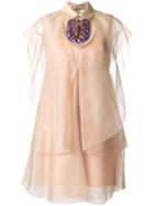 Delpozo - Embellished Dress - Women - Silk - 36, Pink/purple, Silk
