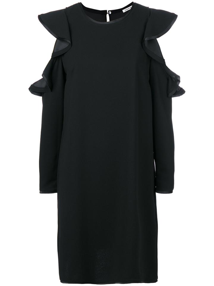 P.a.r.o.s.h. Frill Cold Shoulder Dress - Black