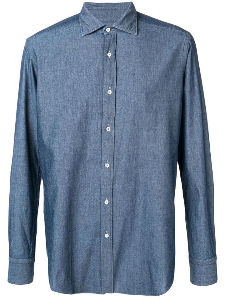 Mp Massimo Piombo Pointed Collar Shirt - Blue