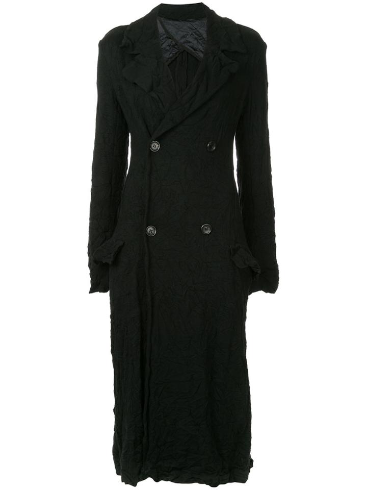 Yohji Yamamoto Vintage Double Breasted Long Coat - Black