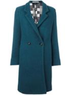 Massimo Alba Rounded Fastening Coat, Women's, Size: Medium, Blue, Virgin Wool/viscose