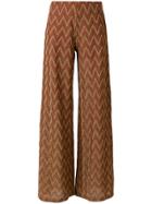 M Missoni Knitted Flared Trousers - Brown