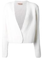 Nehera Cable Knit Cropped Cardigan - White