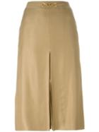 Céline Pre-owned Front Slit Belted Skirt - Neutrals