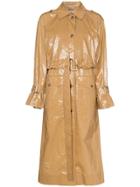 Rejina Pyo Belted Laminated Cotton Trench Coat - Brown