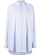 Maison Margiela Oversized Stripe Shirt, Women's, Size: 40, Blue, Cotton
