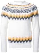 Bedwin & The Heartbreakers Fair Isle Knit Jumper, Men's, Size: 2, White, Acrylic/wool