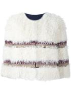 Red Valentino Striped Cropped Jacket - White