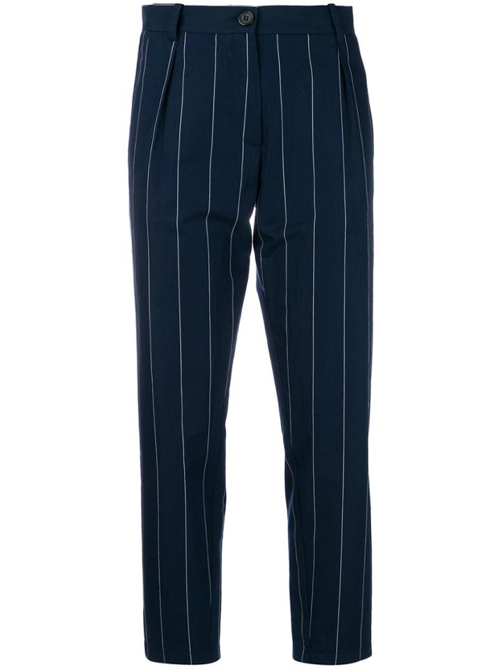 Erika Cavallini High-waist Striped Trousers - Blue