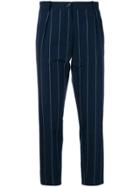 Erika Cavallini High-waist Striped Trousers - Blue