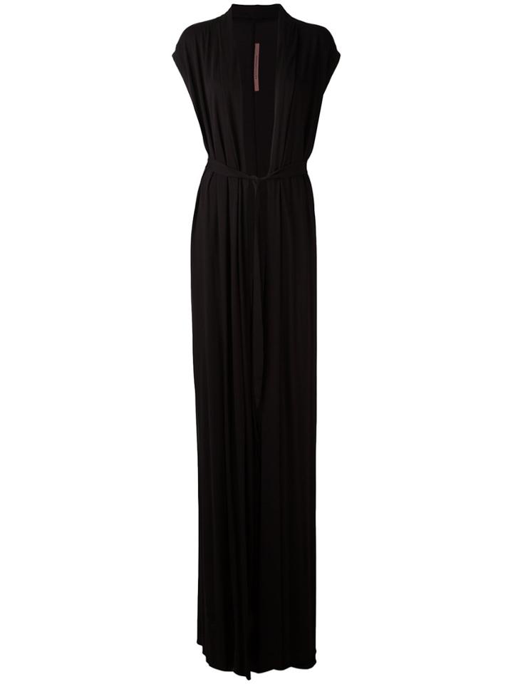 Rick Owens Lilies Sleeveless Long Cardigan - Black