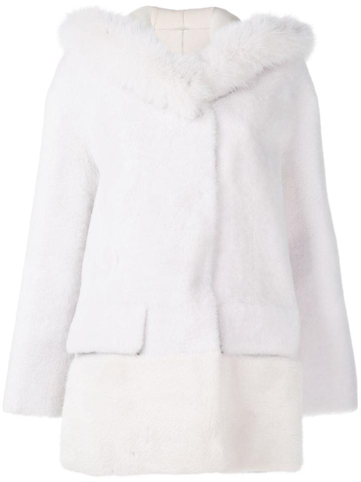 Blancha Fur Single-breasted Coat - White