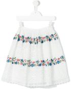Ermanno Scervino Junior - Floral Embroidered Crochet Skirt - Kids - Cotton/polyamide/polyester/spandex/elastane - 8 Yrs, Girl's, White