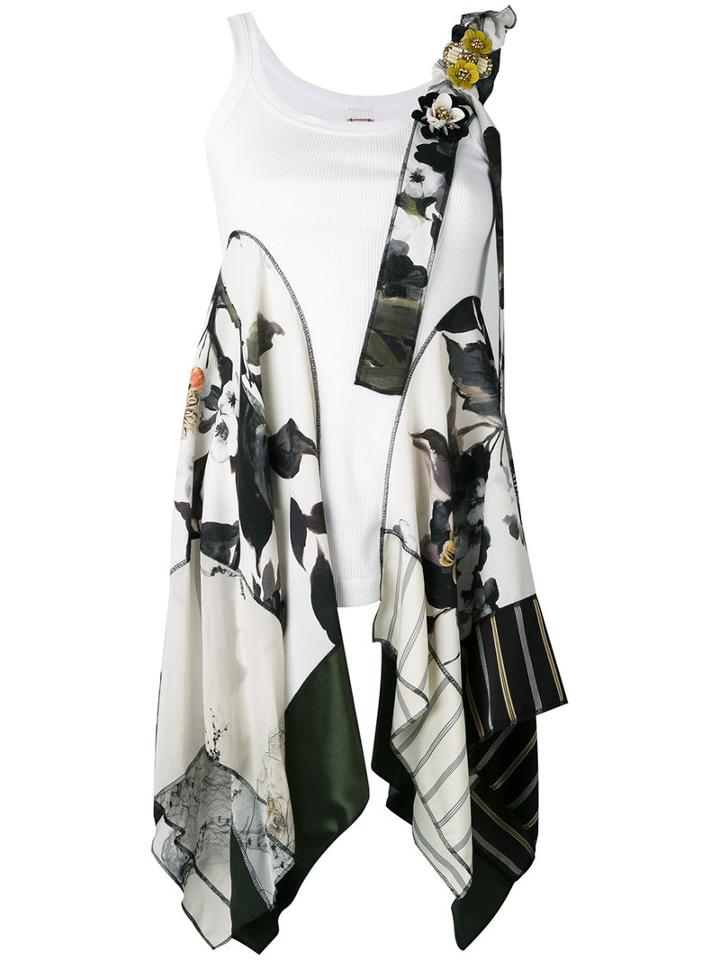 Antonio Marras - Scarf Insert Top - Women - Silk/cotton/polyester/viscose - 42, White, Silk/cotton/polyester/viscose